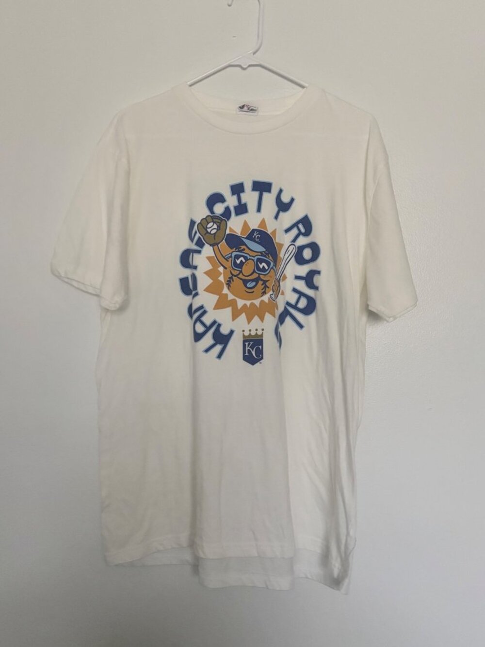 Charlie Hustle Kansas City Royals T-Shirt XL White KC Baseball Graphic Retro